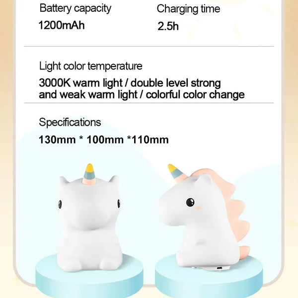Cute silicone unicorn lamp