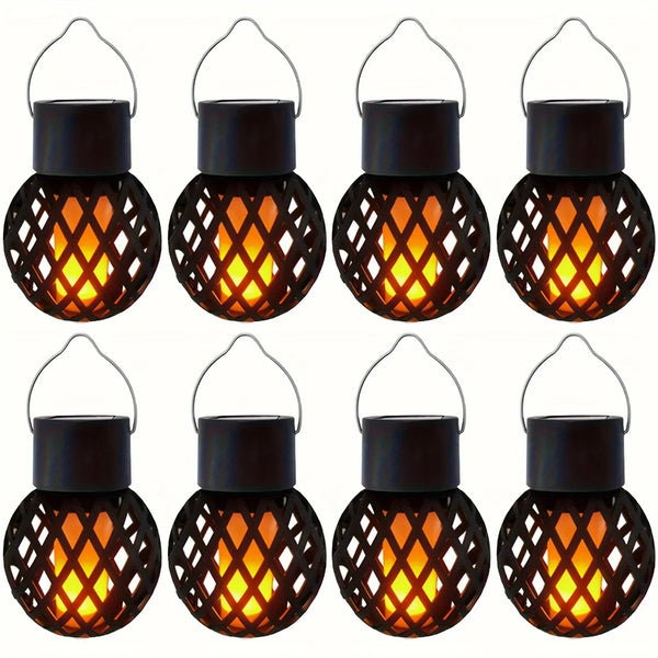 Solar Hanging Flame Lights β Flickering LED Lanterns for Outdoor Decor