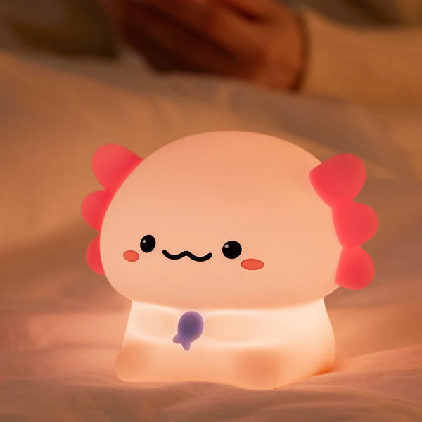 Big silicone lamp with baby axolotl salamander
