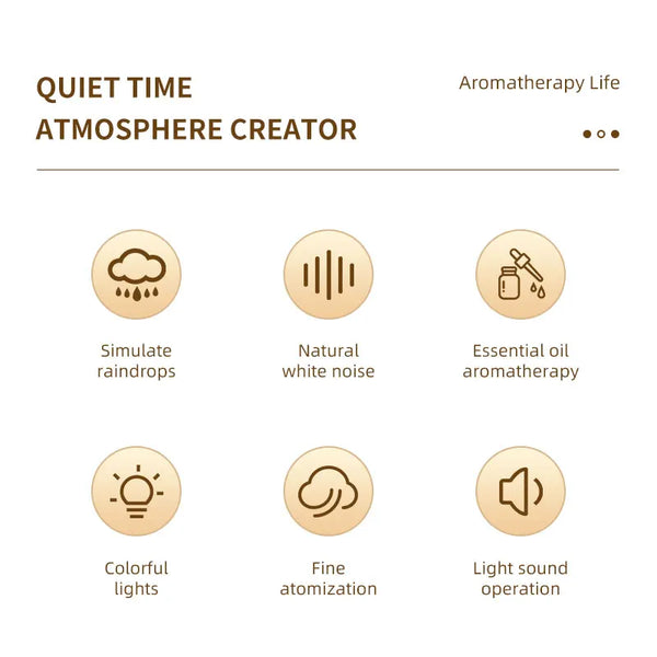 Air Humidifier with Colorful Light, White Noise, Essential Oil Diffuser, Ultrasonic Home Fragrance Diffuser