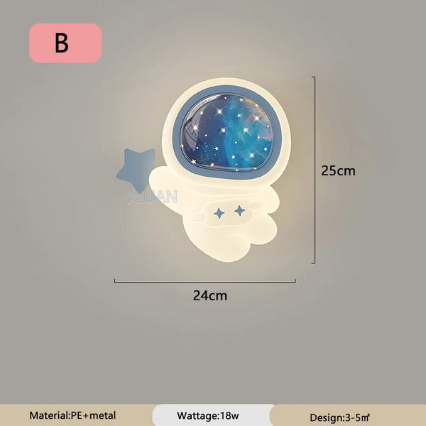 Cartoon astronaut wall lamp