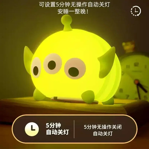 Disney Cartoon Cute Alien Night Light Silicone Bedside Lamp