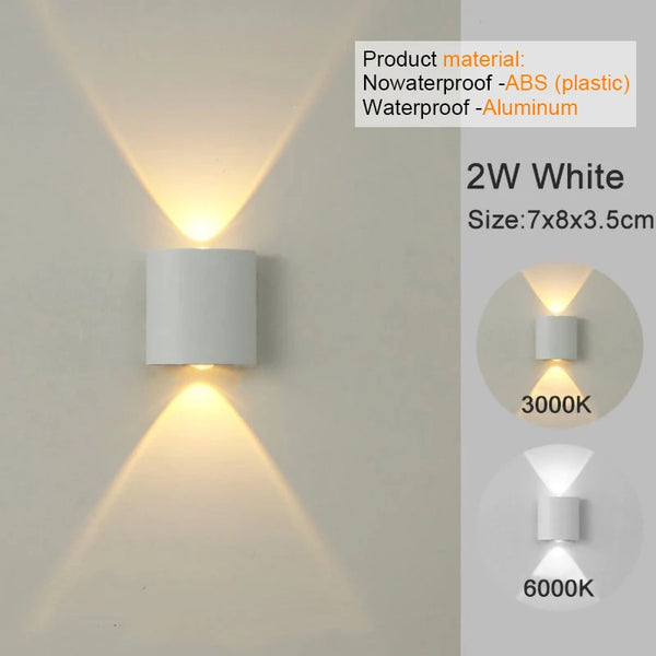 Modern LED wall light for indoor and outdoor use