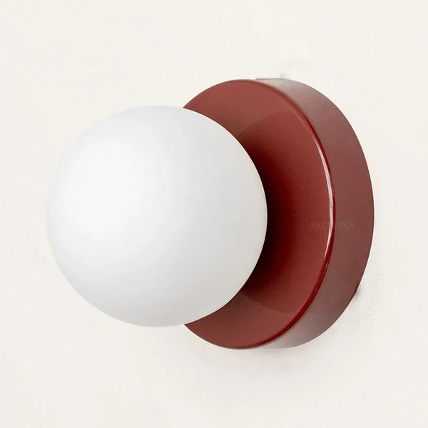 Nordic minimalist glass LED wall light with G9 base, orb style sconce