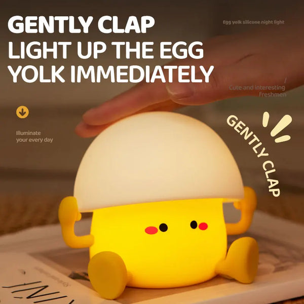 Cute silicone egg yolk and mushroom lamp