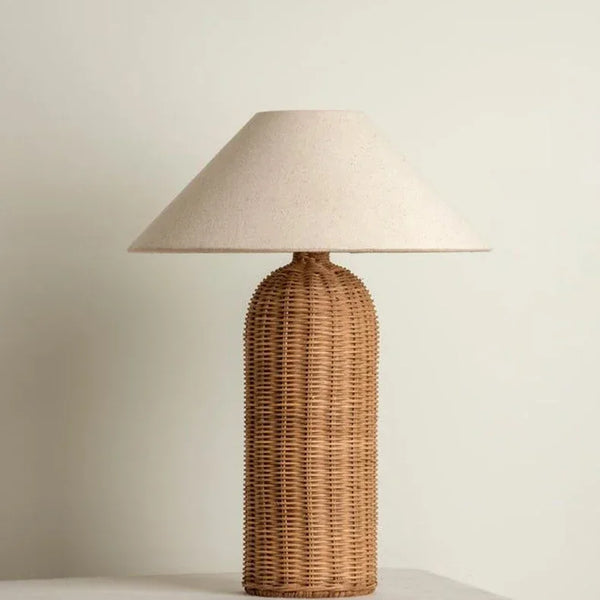 Retro Wabi-sabi Table Lamp, Medieval Wicker, Office Designer, Home Decor, Japanese Fabric Lamp