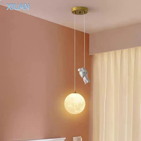 3D Moon Astronaut Pendant Light