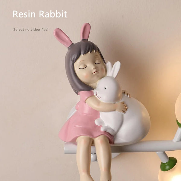 Cartoon Rechargeable Battery Wall Lamps Resin Animal