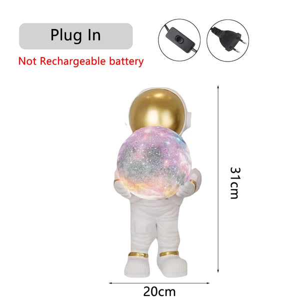 Astronaut desk lamps with rechargeable battery
