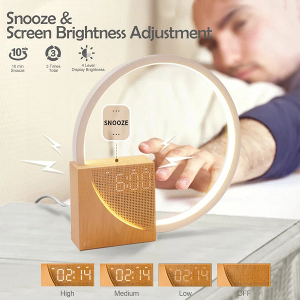 LED table lamp with alarm clock light