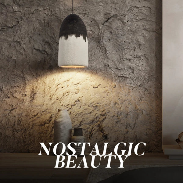 Modern black and white Wabi Sabi pendant light
