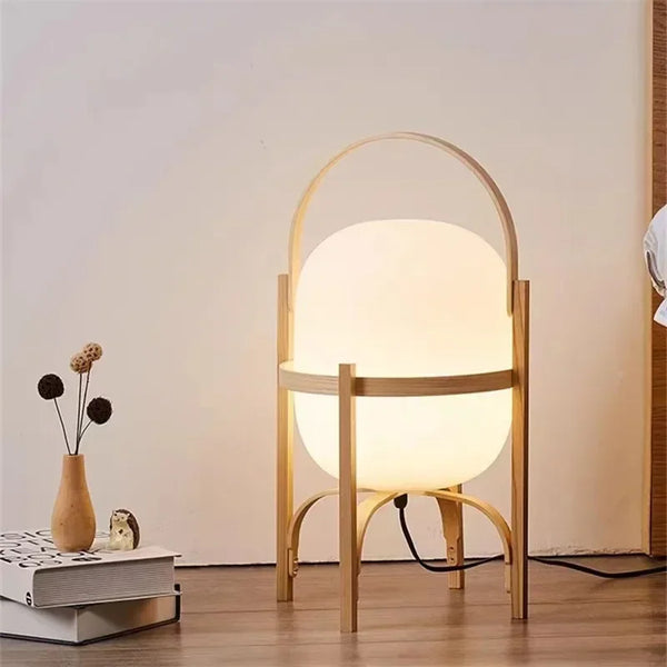 Simple wooden floor lamp for living room