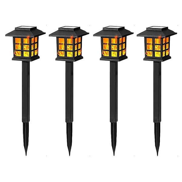 2/4PCS Solar Flame Torch Lights – 10 LEDs Flickering Outdoor Lamps for Garden, Path, Patio & Halloween Decor