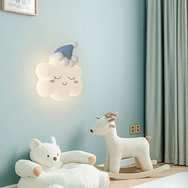 Fluffy Cloud Wall Lamps Yellow Pink Blue