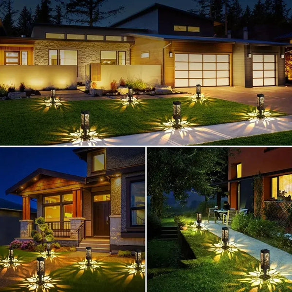 8 PACK Outdoor Upgraded Bright Solar Pathway Lights Bigger Size Decorative Garden Lighting For Outdoor Lawn Patio Pathway