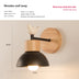 Nordic wooden LED wall lamp