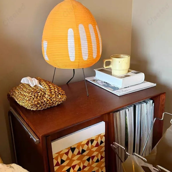 Creative minimalist rice paper LED table lamp, retro decoration