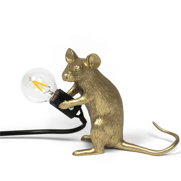 Modern resin LED table lamp with mouse animal