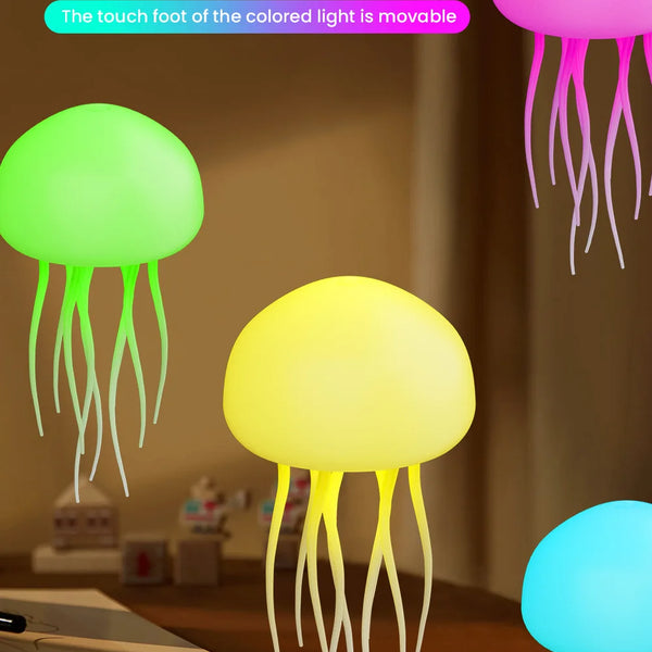 LED bedside lamp with jellyfish design, voice control