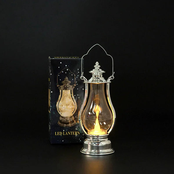 Portable LED Retro Small Oil Lamp Wind Light Kettle Electric Lamp Candle Decoration