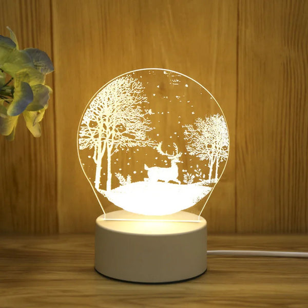 3D Acrylic LED Table Lamp, Bedside Lamp