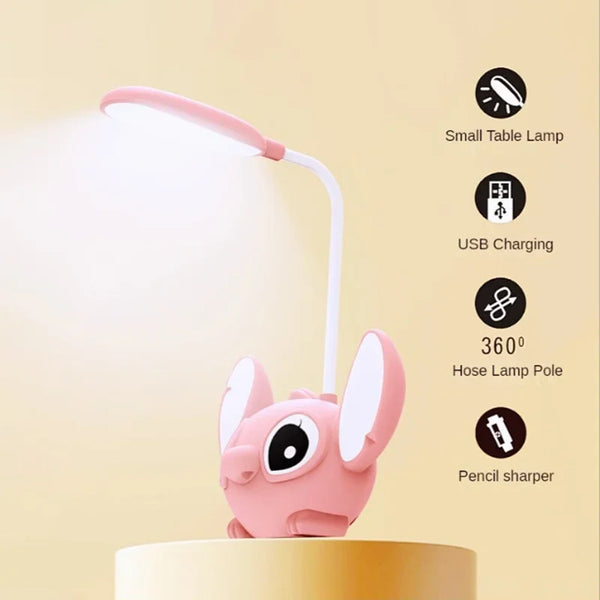 Lilo & Stitch LED Desk Lamp with Pencil Sharpener, USB Rechargeabl