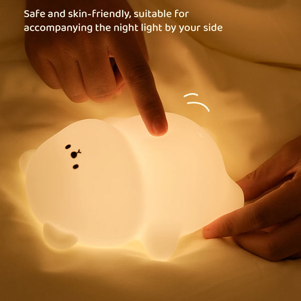 Cute silicone lamp in the shape of a lying bear