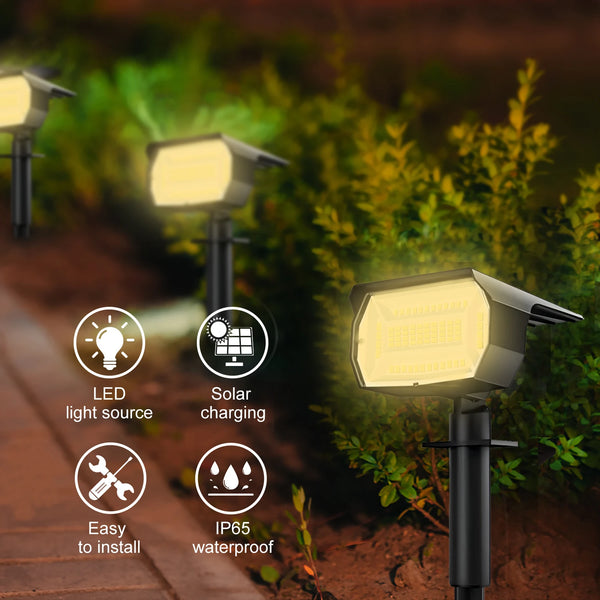 72/68 LED Solar Flood Lights Outdoor IP65 Waterproof 3 Modes Solar Garden Light Outdoo