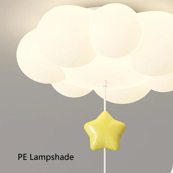 LED ceiling light with star and cloud pendant