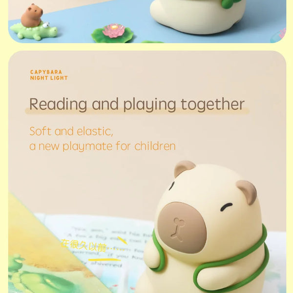 cute capybara silicone lamp