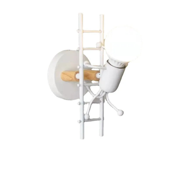 Nordic style retro modern creative small iron wall lamp with metal lights simple cartoon robot wall lamp