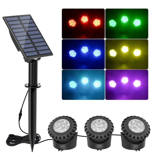 2/3/4/5PCS RGB Solar LED Underwater Lights – IP68 Waterproof Landscape Spotlights for Pool & Garden