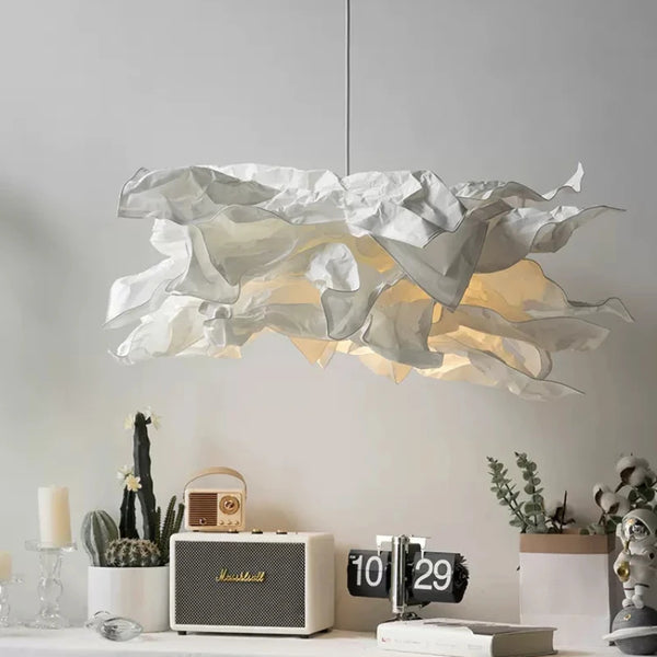 DIY White Paper Cloud Chandelier