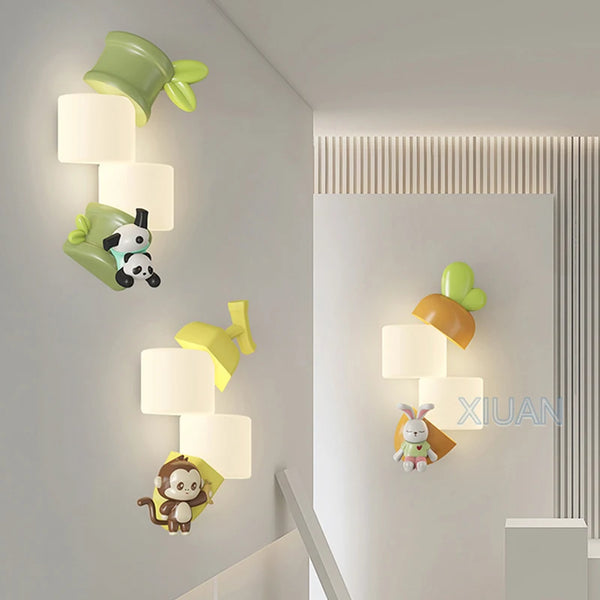 Monkey Rabbit Panda Animal Wall Lamps