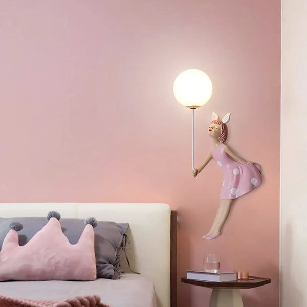 Cute pink ballerina wall lamps