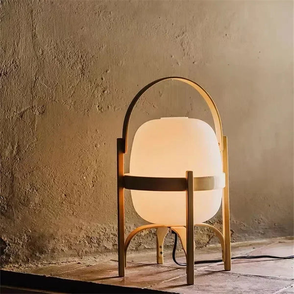 Simple wooden floor lamp for living room