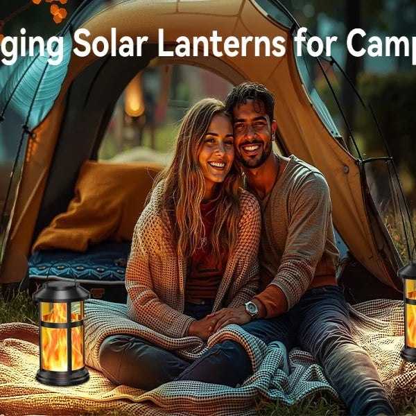 2/4-Pack Solar Flame LED Lanterns β 2 Modes Outdoor Lighting for Yard, Garden & Camping