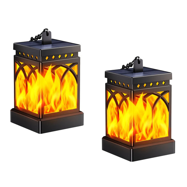 2/4-Pack Solar Flame LED Lanterns β Dual Mode Outdoor Lighting for Yard, Garden & Camping