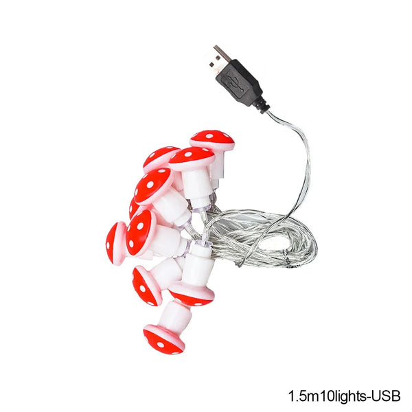 Mushroom LED fairy lights