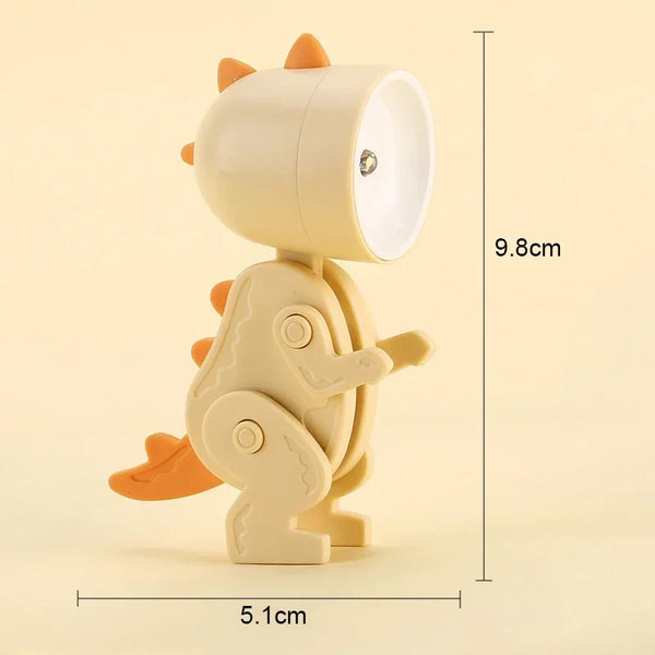 Mini Foldable Magnetic Dinosaur Night Light Battery Operated LED Lamp
