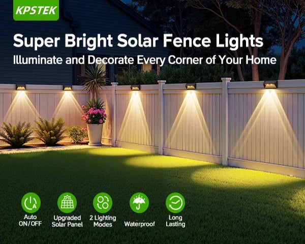 4-Pack Solar LED Fence Lights β Cool/Warm White for Outdoor Steps & Walls