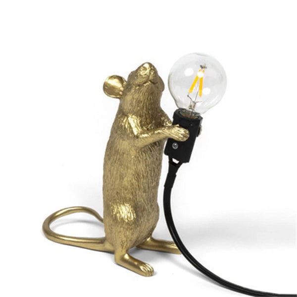 Modern resin LED table lamp with mouse animal
