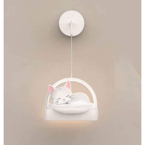 Bedside pendant lamp with cat lights
