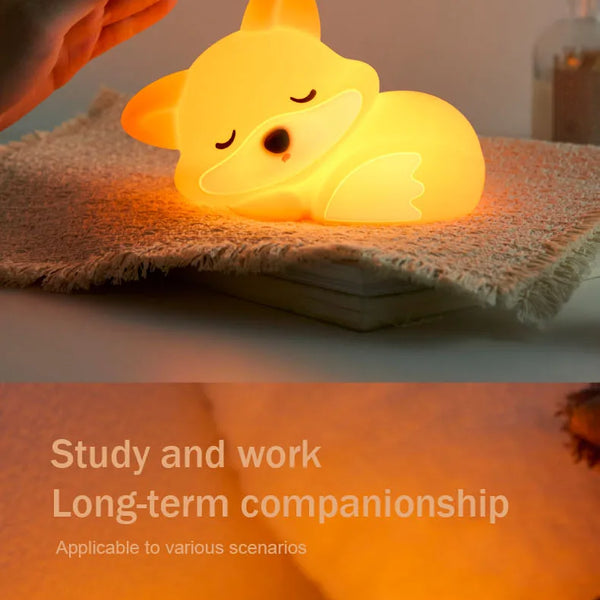 cute fox silicone lamp