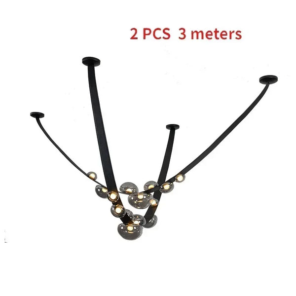 Nordic minimalist LED pendant light in leather and glass