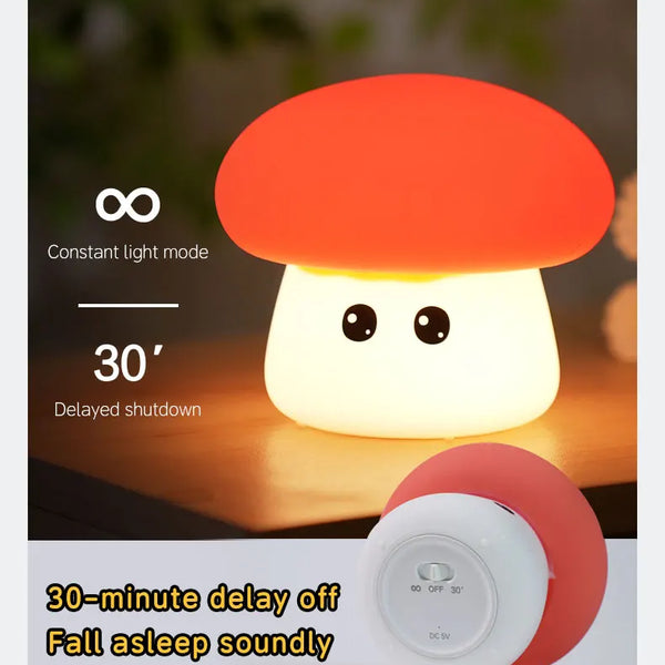 cute mushroom silicone lamp