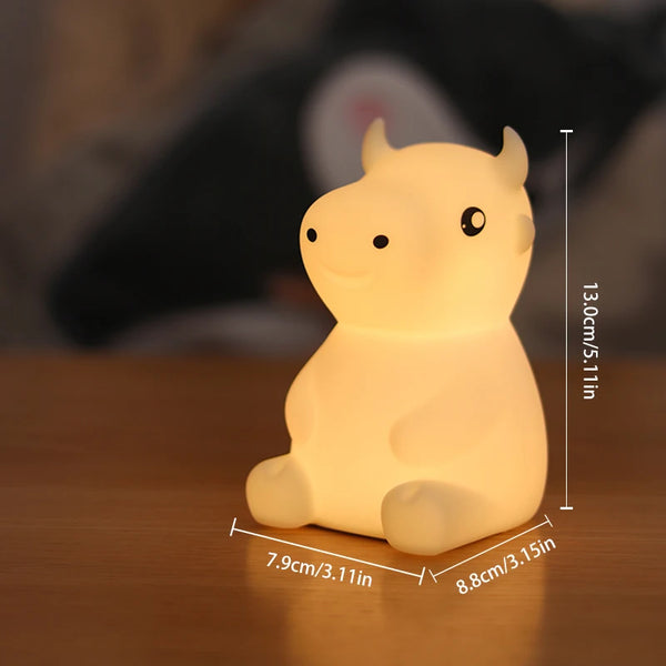 Cute silicone cow lamp