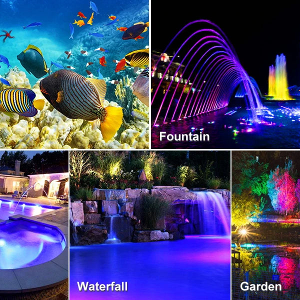 2/3/4/5PCS RGB Solar LED Underwater Lights – IP68 Waterproof Landscape Spotlights for Pool & Garden