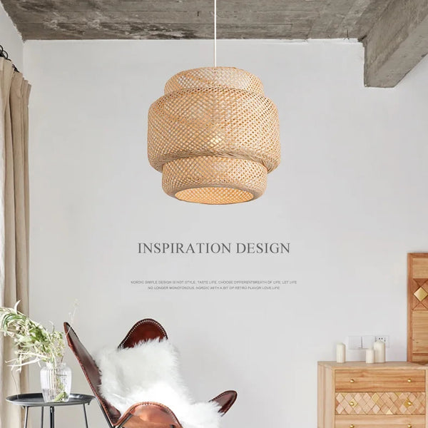 Chinese style hand-knitted bamboo pendant lights