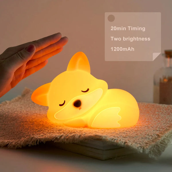 cute fox silicone lamp